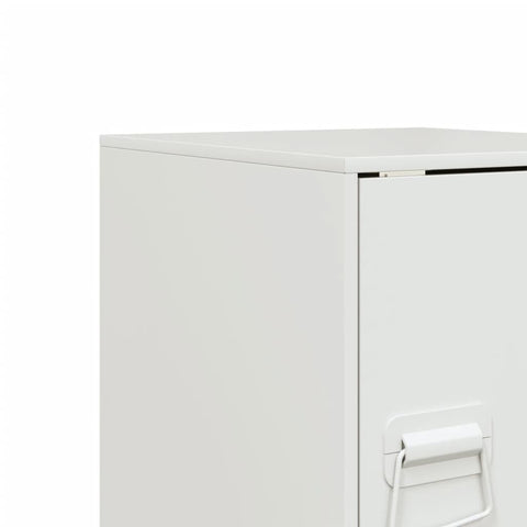 vidaXL Bedside Cabinet White 34.5x39x44 cm Steel
