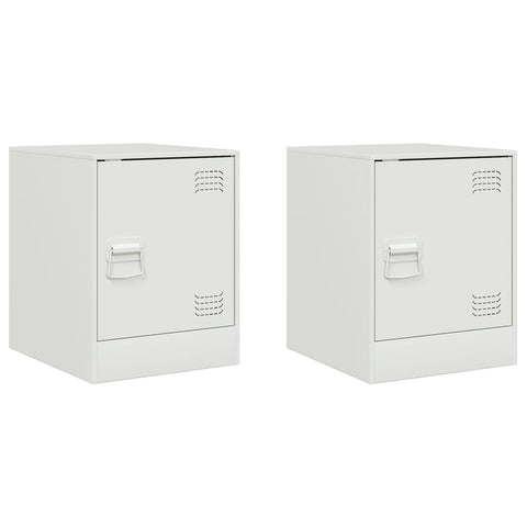 vidaXL Bedside Cabinets 2 pcs White 34.5x39x44 cm Steel