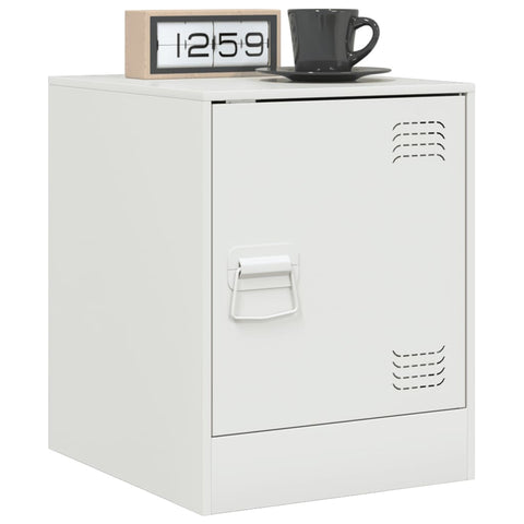 vidaXL Bedside Cabinets 2 pcs White 34.5x39x44 cm Steel