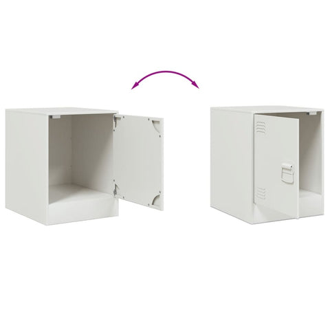 vidaXL Bedside Cabinets 2 pcs White 34.5x39x44 cm Steel