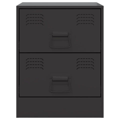 vidaXL Bedside Cabinet Black 34.5x39x44 cm Steel