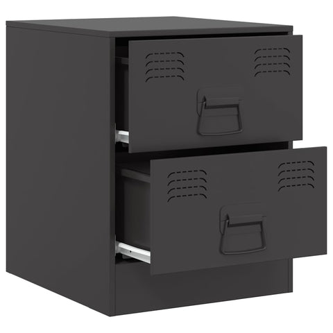 vidaXL Bedside Cabinet Black 34.5x39x44 cm Steel