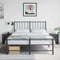 vidaXL Bedside Cabinets 2 pcs Black 34.5x39x44 cm Steel