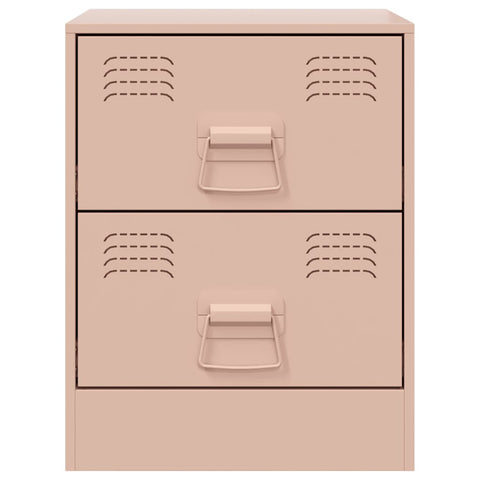 vidaXL Bedside Cabinet Pink 34.5x39x44 cm Steel