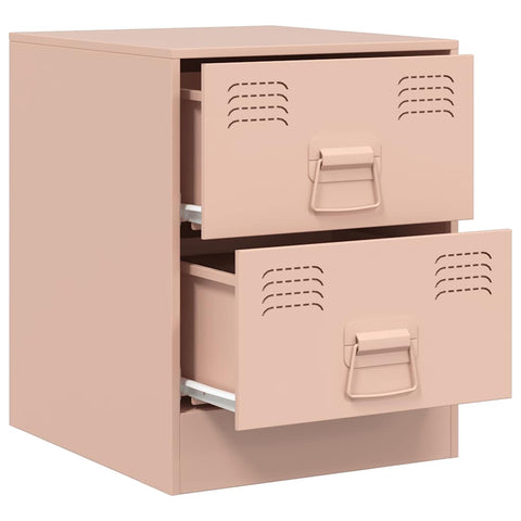 vidaXL Bedside Cabinet Pink 34.5x39x44 cm Steel
