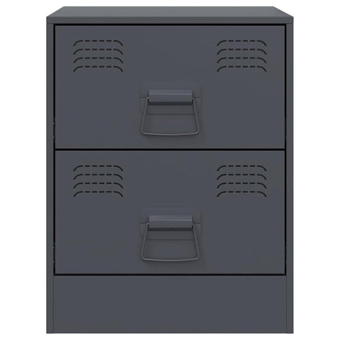 vidaXL Bedside Cabinets 2 pcs Anthracite 34.5x39x44 cm Steel