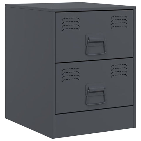 vidaXL Bedside Cabinets 2 pcs Anthracite 34.5x39x44 cm Steel