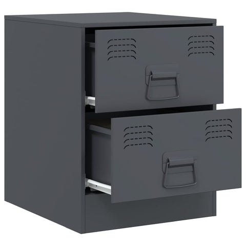vidaXL Bedside Cabinets 2 pcs Anthracite 34.5x39x44 cm Steel