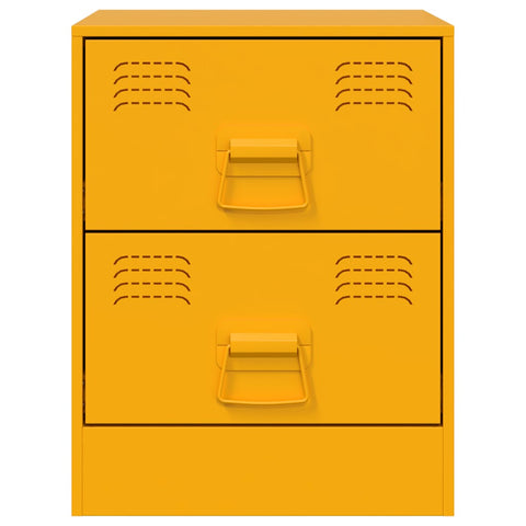 vidaXL Bedside Cabinet Yellow 34.5x39x44 cm Steel