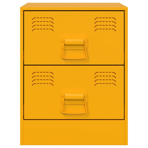 vidaXL Bedside Cabinets 2 pcs Yellow 34.5x39x44 cm Steel