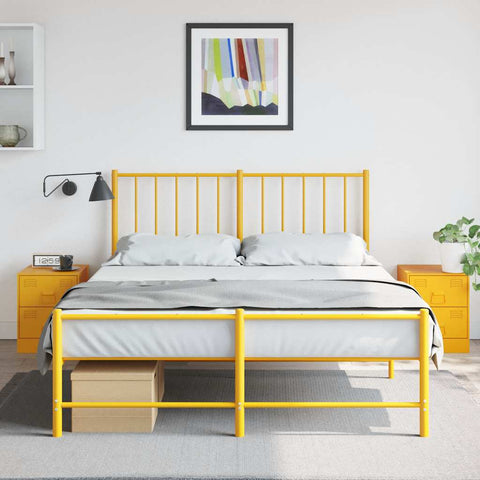 vidaXL Bedside Cabinets 2 pcs Yellow 34.5x39x44 cm Steel