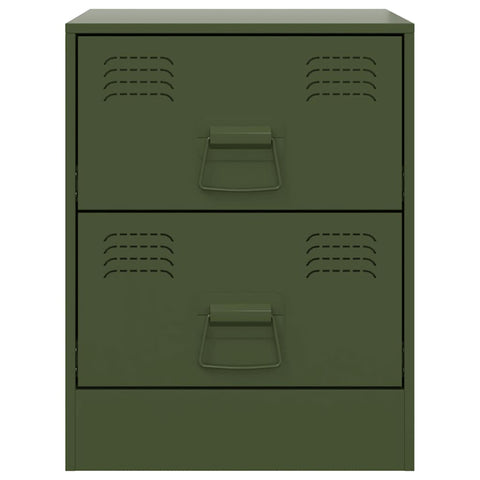 vidaXL Bedside Cabinets 2 pcs Green 34.5x39x44 cm Steel
