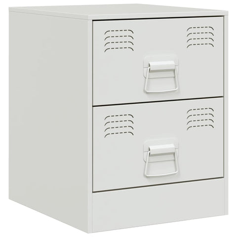 vidaXL Bedside Cabinet White 34.5x39x44 cm Steel