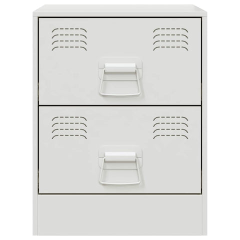 vidaXL Bedside Cabinet White 34.5x39x44 cm Steel