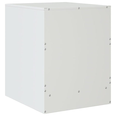 vidaXL Bedside Cabinet White 34.5x39x44 cm Steel