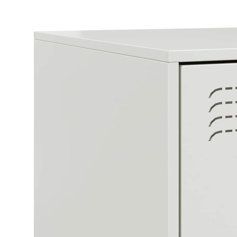 vidaXL Bedside Cabinet White 34.5x39x44 cm Steel