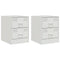 vidaXL Bedside Cabinets 2 pcs White 34.5x39x44 cm Steel