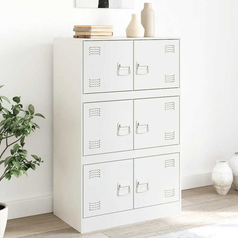 vidaXL Sideboard White 67x39x107 cm Steel