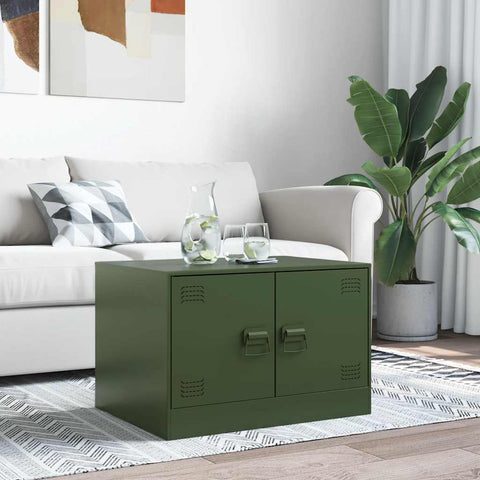 vidaXL Coffee Table Olive Green 67x50x44 cm Steel