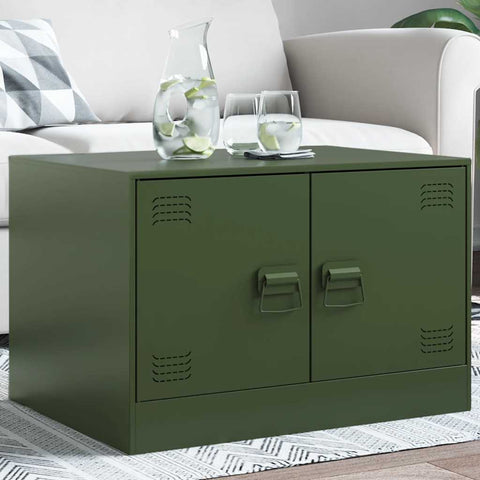vidaXL Coffee Table Olive Green 67x50x44 cm Steel