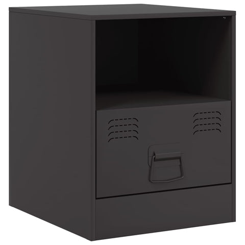vidaXL Bedside Cabinet Black 34.5x39x44 cm Steel