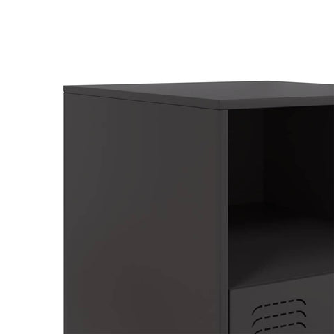 vidaXL Bedside Cabinet Black 34.5x39x44 cm Steel
