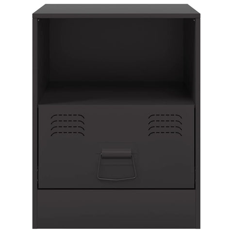 vidaXL Bedside Cabinets 2pcs Black 34.5x39x44 cm Steel