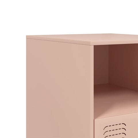 vidaXL Bedside Cabinets 2pcs Pink 34.5x39x44 cm Steel