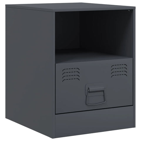 vidaXL Bedside Cabinets 2 pcs Anthracite 34.5x39x44 cm Steel