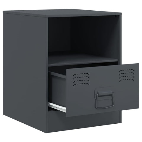vidaXL Bedside Cabinets 2 pcs Anthracite 34.5x39x44 cm Steel
