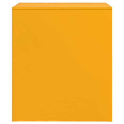 vidaXL Bedside Cabinet Mustard Yellow 34.5x39x44 cm Steel