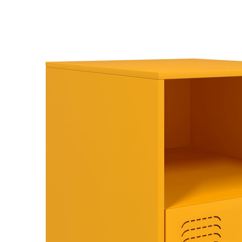 vidaXL Bedside Cabinet Mustard Yellow 34.5x39x44 cm Steel