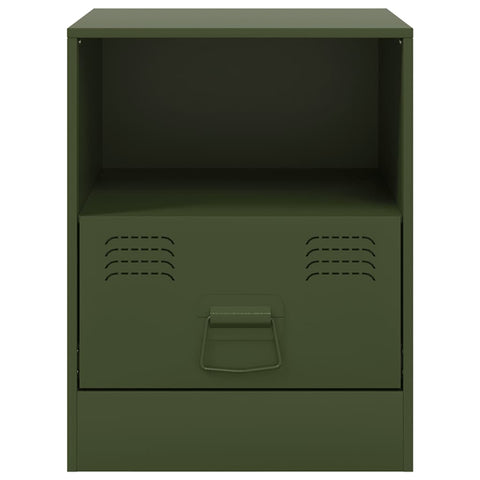 vidaXL Bedside Cabinets 2 pcs Olive Green 34.5x39x44 cm Steel