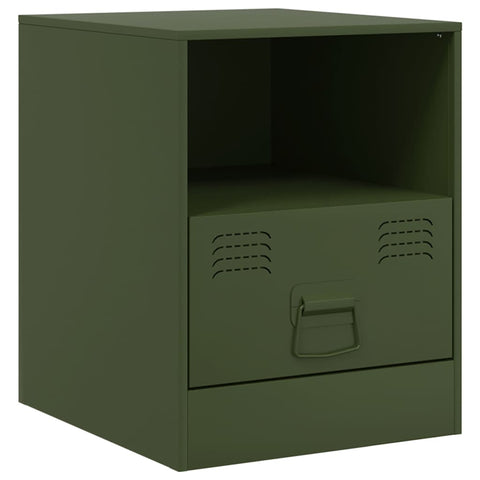 vidaXL Bedside Cabinets 2 pcs Olive Green 34.5x39x44 cm Steel