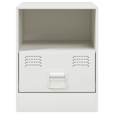 vidaXL Bedside Cabinet White 34.5x39x44 cm Steel