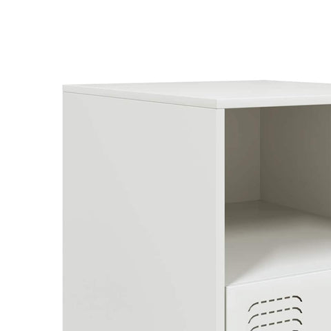 vidaXL Bedside Cabinet White 34.5x39x44 cm Steel