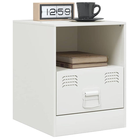 vidaXL Bedside Cabinets 2 pcs White 34.5x39x44 cm Steel
