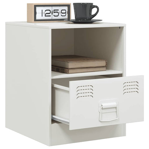 vidaXL Bedside Cabinets 2 pcs White 34.5x39x44 cm Steel