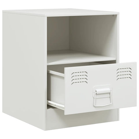 vidaXL Bedside Cabinets 2 pcs White 34.5x39x44 cm Steel