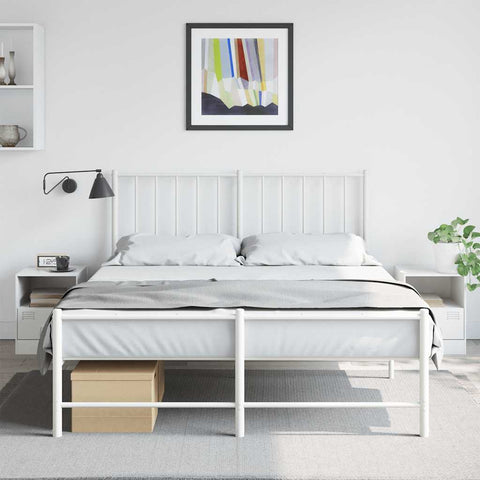 vidaXL Bedside Cabinets 2 pcs White 34.5x39x44 cm Steel