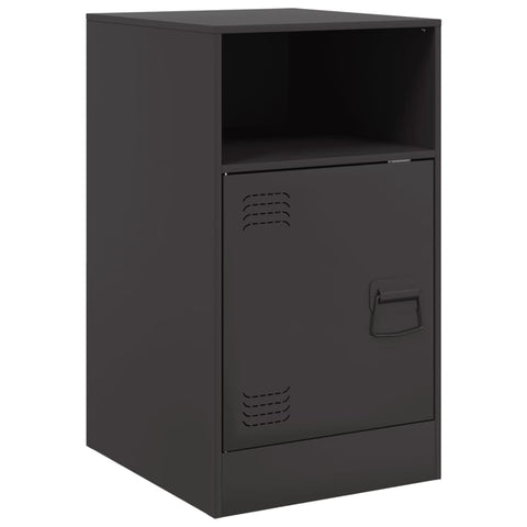 vidaXL Bedside Cabinet Black 34.5x39x62 cm Steel