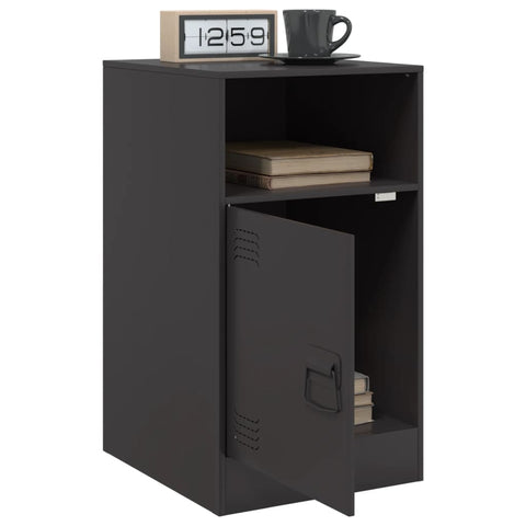vidaXL Bedside Cabinet Black 34.5x39x62 cm Steel