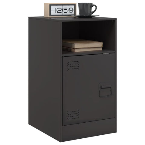 vidaXL Bedside Cabinet Black 34.5x39x62 cm Steel