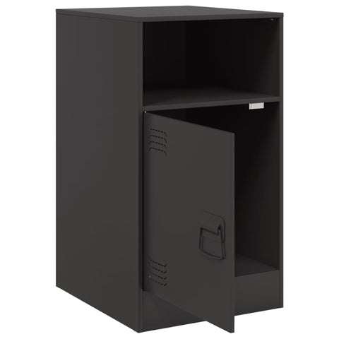 vidaXL Bedside Cabinet Black 34.5x39x62 cm Steel