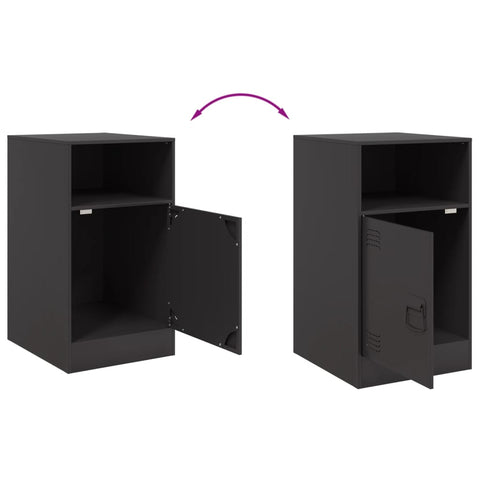 vidaXL Bedside Cabinet Black 34.5x39x62 cm Steel