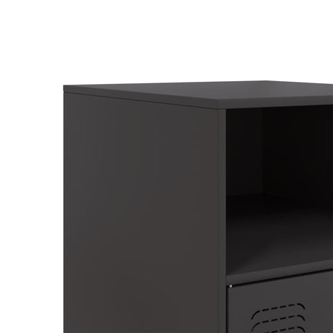 vidaXL Bedside Cabinet Black 34.5x39x62 cm Steel