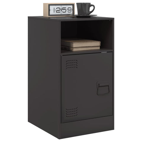 vidaXL Bedside Cabinets 2pcs Black 34.5x39x62 cm Steel