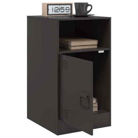 vidaXL Bedside Cabinets 2pcs Black 34.5x39x62 cm Steel
