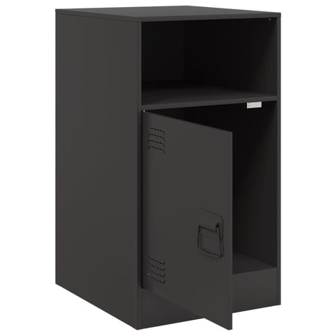 vidaXL Bedside Cabinets 2pcs Black 34.5x39x62 cm Steel