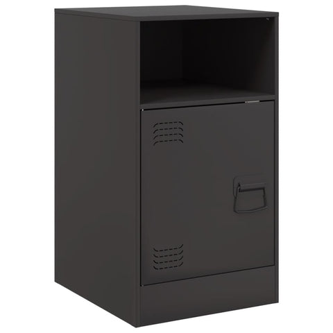 vidaXL Bedside Cabinets 2pcs Black 34.5x39x62 cm Steel